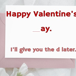 Carte de Saint-Valentin drôle pour petite amie - carte pour femme - joyeuse Saint-Valentin D pour plus tard - téléchargement illimité - carte personnalisée - personnalisée