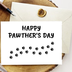 Aangepaste hondenliefhebber Paws kaart voor papa papa opa papa dag wenskaarten, harige kat huisdier papaw kaart voor Vaderdag Pawther's, Kerstmis elke