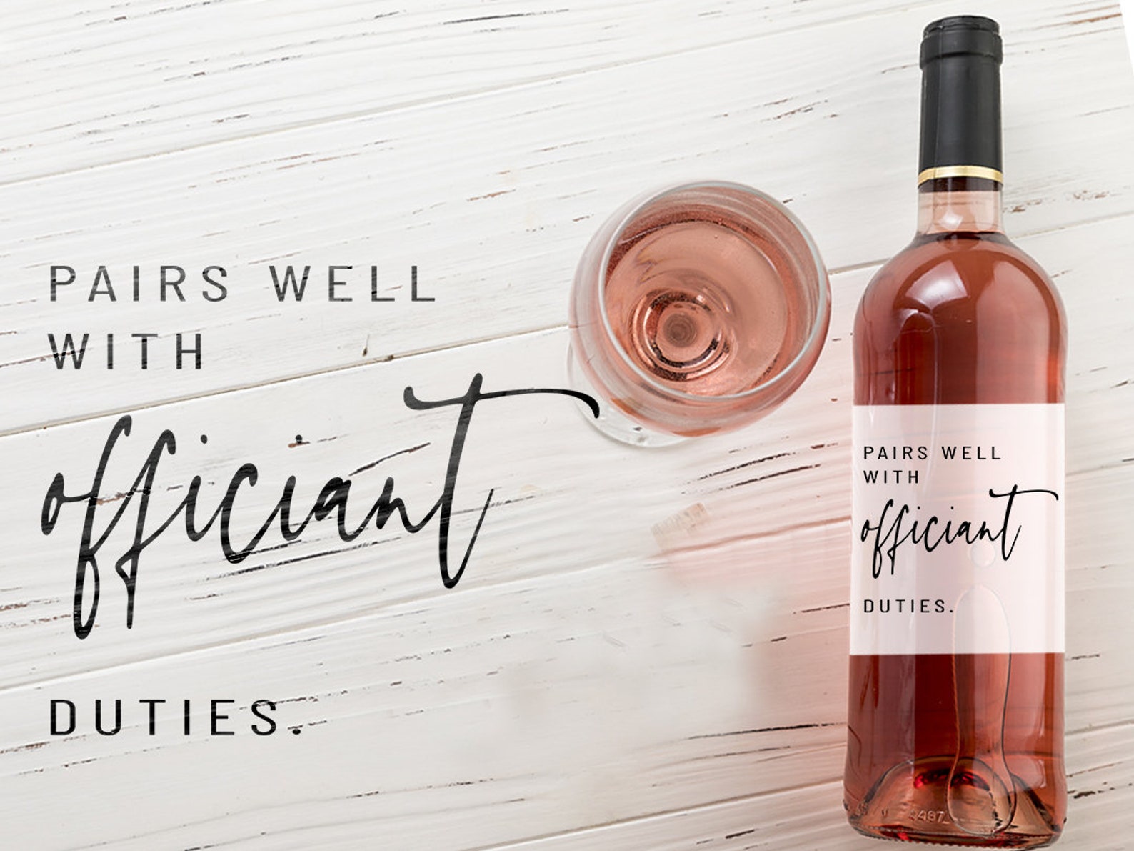 Printable Editable Pairs Well With Officiant Duties Wine Etsy