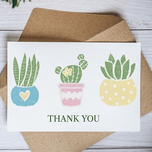 Sukkulenten Karten All-Occasion Danke Notizen Set mit floralen botanischen Illustrationen personalisiert, anpassbar, modern minimalistisch Download