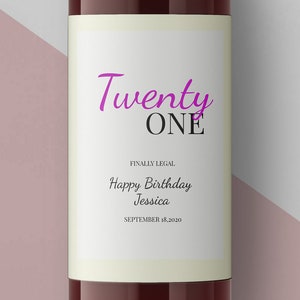 Printable Birthday-21st Birthday Wine Label - Personalized Birthday ...