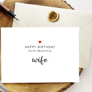 Cartão de aniversário para impressão de esposa, cartão de aniversário de noivo, presente de aniversário de futura esposa, para minha esposa em seu aniversário, cartão de aniversário de noiva