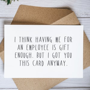 Editable Digital Card, Funny birthday card for a boss, manager or employer from an employee or employees, printable boss card