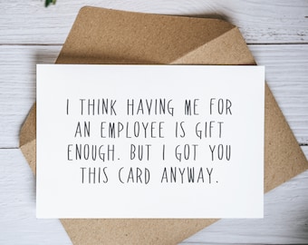 Editable Digital Card, Funny birthday card for a boss, manager or employer from an employee or employees, printable boss card