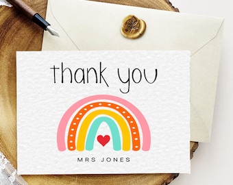 Personalized Printable  Teacher and Nursery Thank You Card, School and Teacher Thank You Card, End of Term Gift For Teachers, Nursery Worker