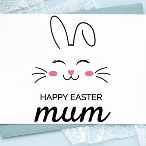 Cartes de Pâques maman modifiables imprimables, carte de Pâques lapin, carte joyeuses Pâques, carte personnalisée, pour maman, carte de Pâques lapin, carte de Pâques rose