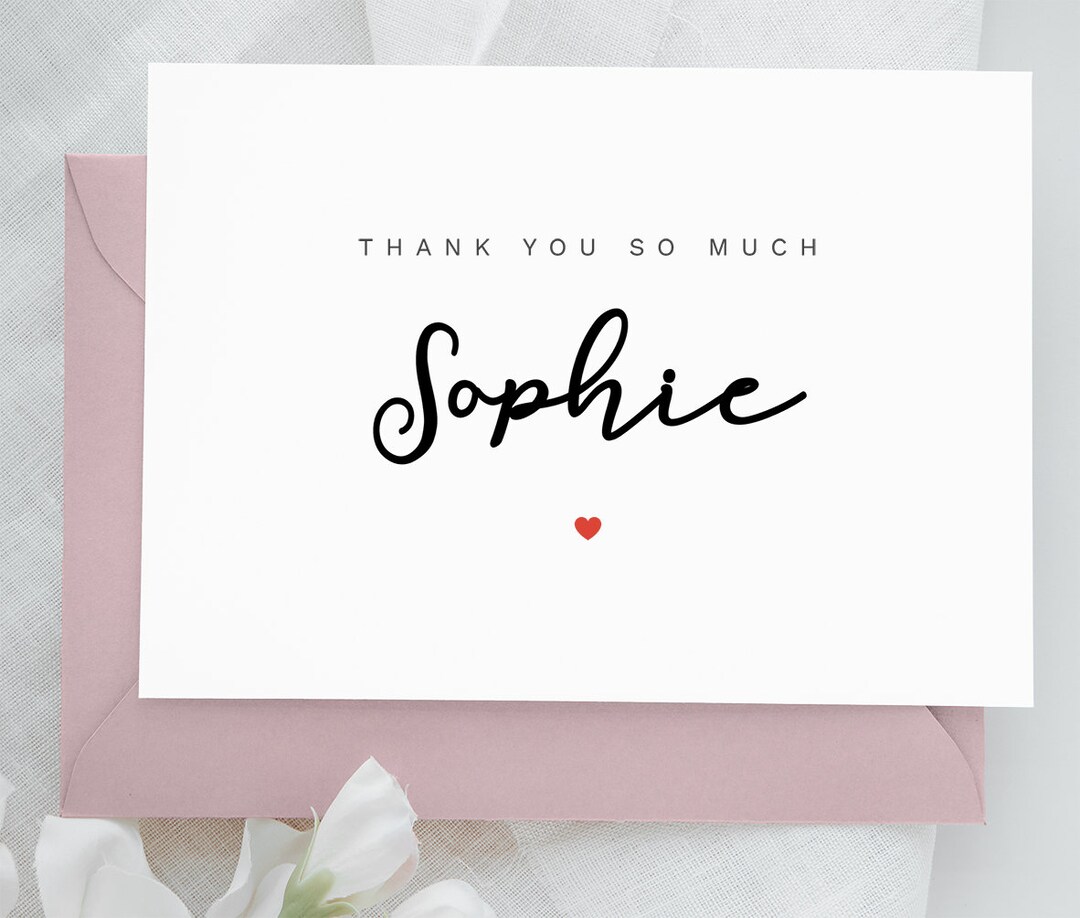 Printable Personalized Thank You Card for Best Friend, Wedding Thank ...