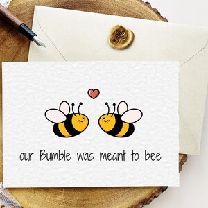 Cartão de namoro Bumble para impressão - Cartão de aniversário romântico ou cartão de dia dos namorados - Amor - Namorada, namorado, download ilimitado