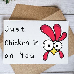 Funny Greeting Card for Chicken Lovers Hilarious Pun Card Featuring a ...