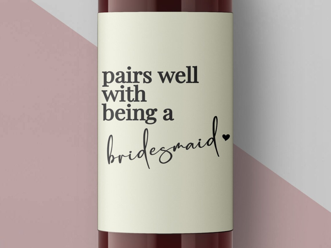 Printable Editable Bridesmaid Champagne Wine Labels - Etsy
