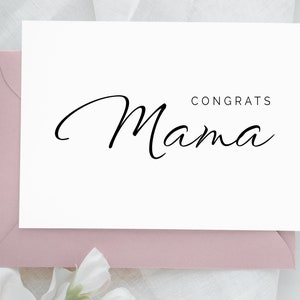 Cartão personalizado simples e minimalista para chá de bebê, download digital, cartão de parabéns moderno, cartão para nova primeira mãe grávida