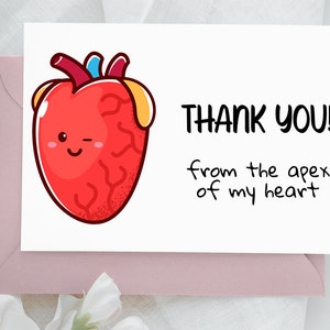 Merci sincère de mon cœur - Carte de vœux humoristique pour exprimer votre gratitude et votre amour avec un message.
