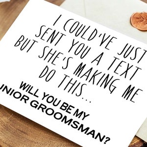Will You Be My Junior Groomsman Card, Funny Groomsman Card, Groomsman Gift, Wedding Card, biglietto digitale matrimonio divertente, biglietto digitale matrimonio