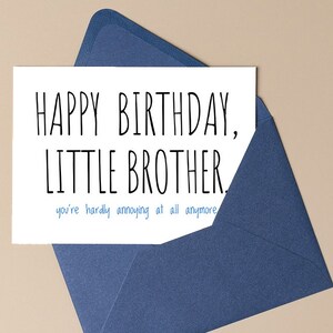 Carte numérique d'anniversaire drôle - carte d'anniversaire pour frère - carte d'anniversaire frère - petit frère, carte modifiable, téléchargement illimité