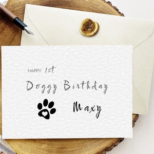 Hunde Geburtstagskarte, Karte für Tierliebhaber, Hundeliebhaber Karte, Haustier Geburtstagskarte, Hund erster Geburtstag, Hundegeburtstag, personalisierte Hundegeburtstagskarte