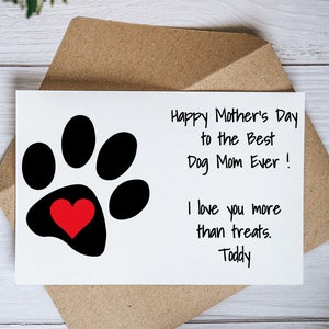 Tarjeta personalizada de mamá perro feliz día de la madre, de tarjeta de perro, regalo del día de la madre de mamá perro, tarjeta del día de las madres de perro, regalo divertido de mamá perro