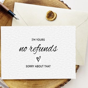 Stampabile I'm Yours No Refunds Funny Anniversary Card per lui, Joke Anniversary Card per fidanzato, fidanzata, marito, moglie, anniversario