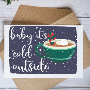 Weihnachtssocken digitale Karte, Frohe Weihnachten Karte für Kinder, Geschenk für, Lustige Baby es ist kalt draußen Urlaubskarte, unbegrenzte Download Karte