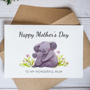 Koala Pun Biglietto per la festa della mamma per la mamma, Biglietto per madri felici da figlia o figlio, Biglietto per la mamma, Biglietto per la mamma, Biglietto di ringraziamento per la mamma