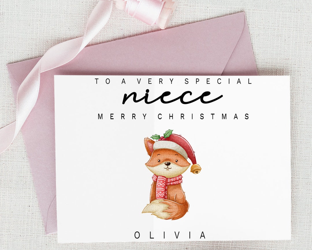 Printable Niece Christmas Card, Personalized Christmas Niece Card ...