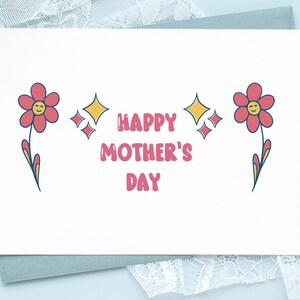 Tarjeta del Día de las Madres Digital, Tarjeta del Día de las Madres de Corazones, Tarjeta Simple del Día de las Madres Imprimible, Tarjeta de Saludo del Día de las Madres para Mamá, Descarga Instantánea PDF