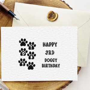 Biglietto d'auguri per cani, biglietto per amante degli animali domestici, biglietto per gli amanti dei cani, biglietto d'auguri per animali domestici, primo compleanno del cane, compleanno del cane, biglietto d'auguri personalizzato per cani