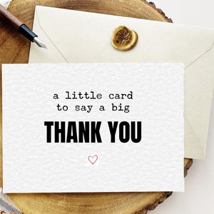 Einfache Dankeskarte, kleine Karte, um ein großes Dankeschön zu sagen, unterstützende Karte für Freund, Schwester, Mama, Papa, Dankeskarte für den besten Freund