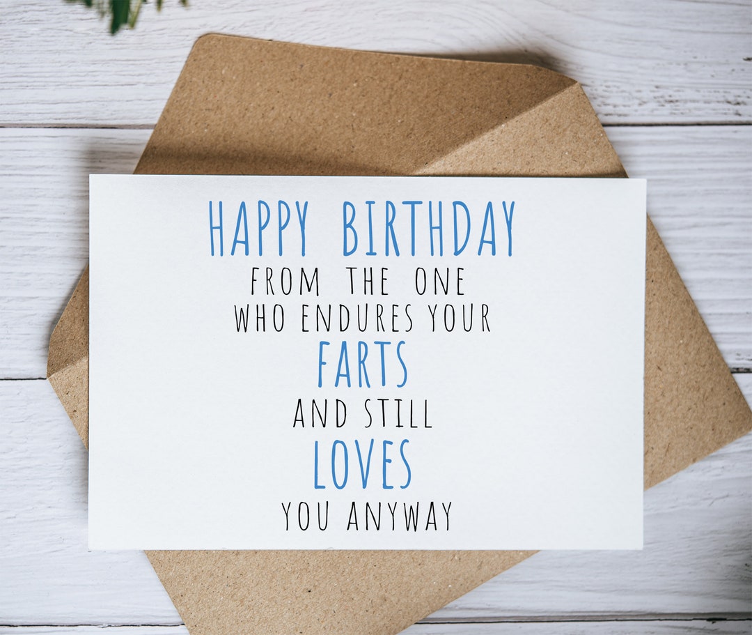 Printable Funny Birthday Card, Happy Birthday Card, Fart Card, Card ...