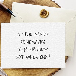 Tarjeta de cumpleaños de amigo verdadero - tarjeta de cumpleaños de mejor amigo - tarjeta de cumpleaños de amistad - tarjeta de cumpleaños femenina - tarjeta de amigos divertidos
