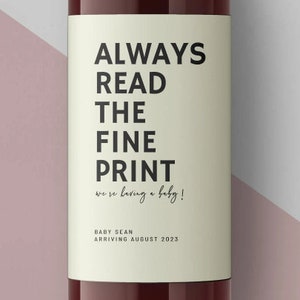 Personalizowane edytowalne etykiety na wino z ogłoszeniem o narodzinach dziecka, karta podarunkowa na przyjęcie ciążowe, nieograniczone pobieranie kartek z ogłoszeniem o narodzinach dziecka