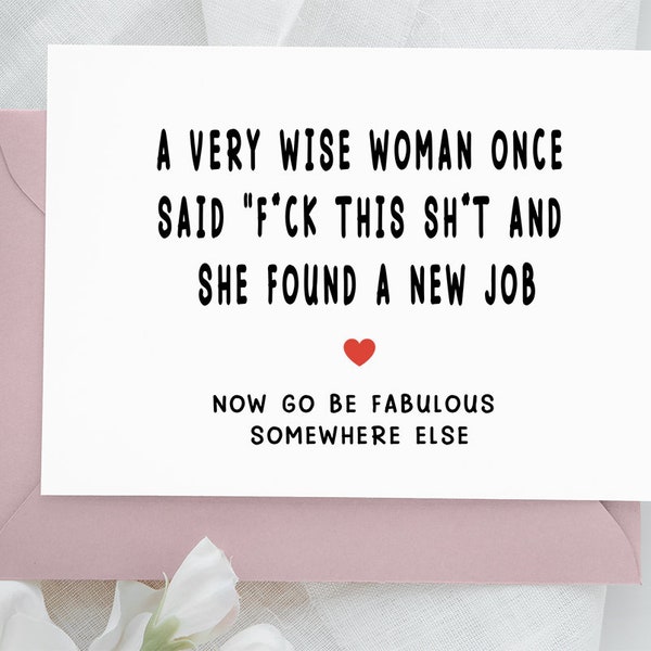 Funny Wise Woman Once Said Leaving Card: Coworker Card | New Job Card |Colleague Leaving Card |Leaving Card | Work Bestie | Found new job