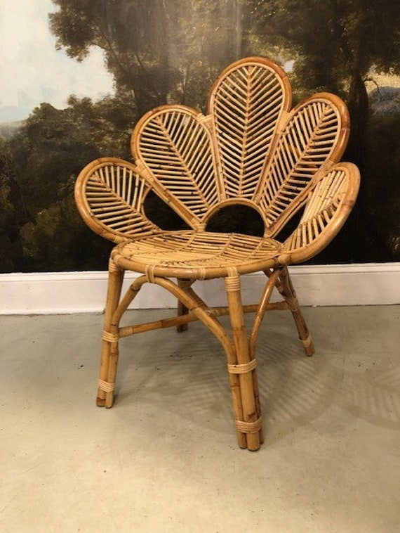 Pre-order Flower Rattan Accent Chairs - Etsy