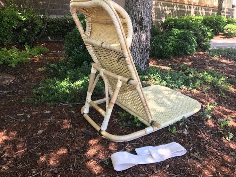 Rattan Folding Beach Chair | Etsy