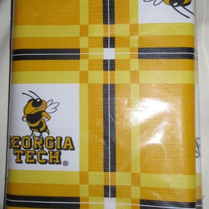 Portón trasero SoporteTablecloth Fabric PVC Face Non-Skid GT Georgia Tech University 52 &quot;X72&quot;