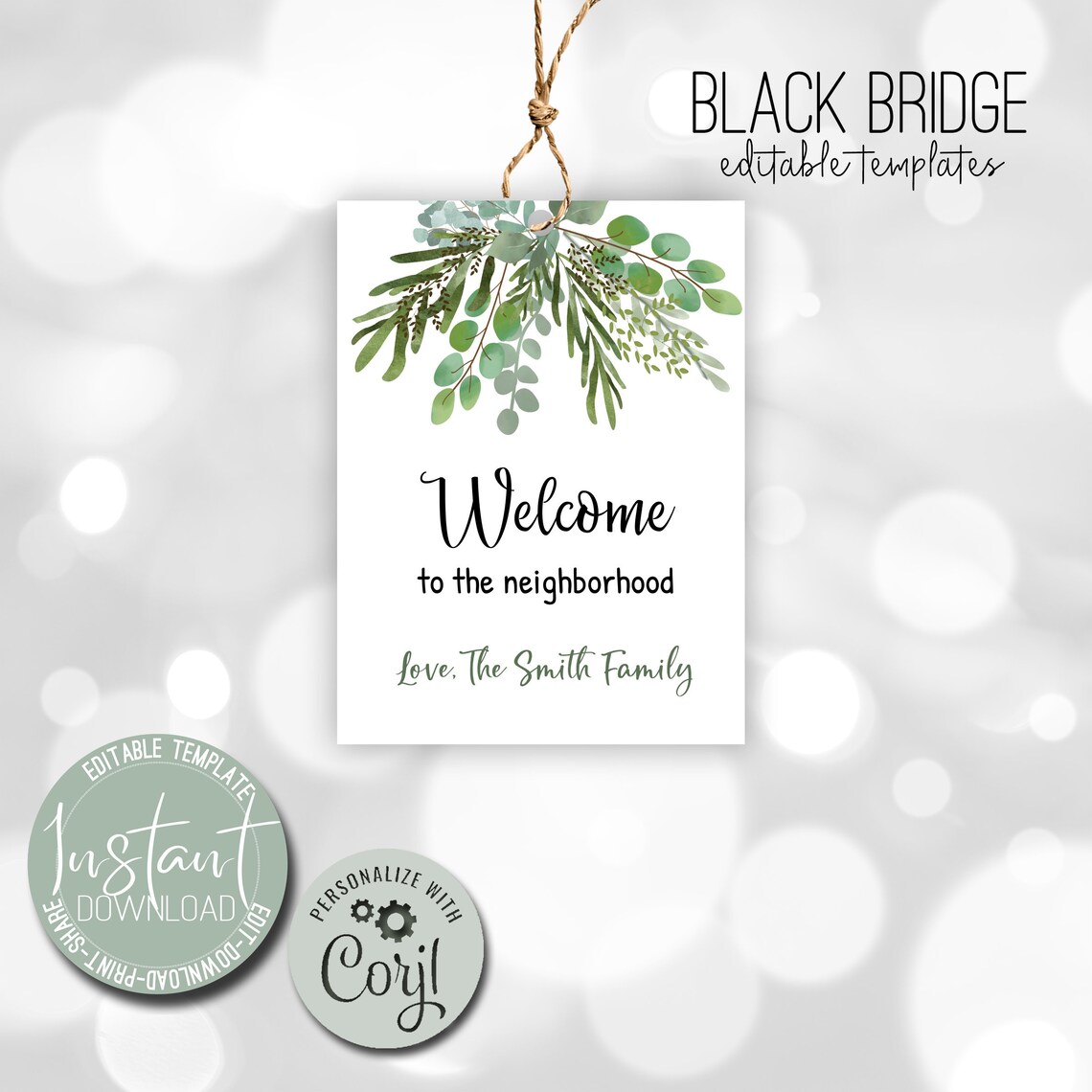 Welcome to the Neighborhood Gift Tag Printable Personalized | Etsy