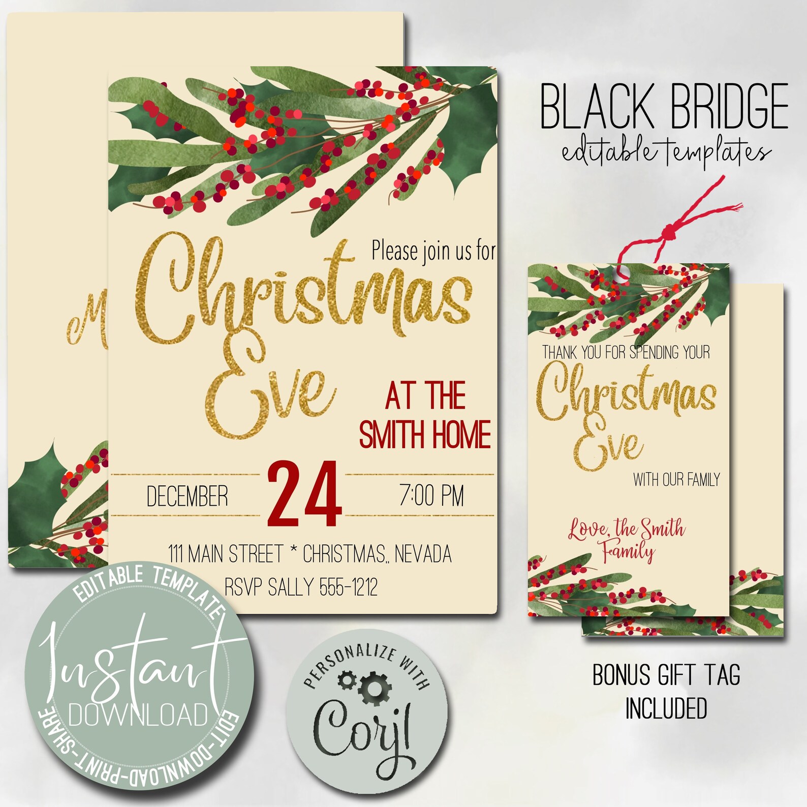 Christmas Eve Invitation Christmas Invitation Digital | Etsy