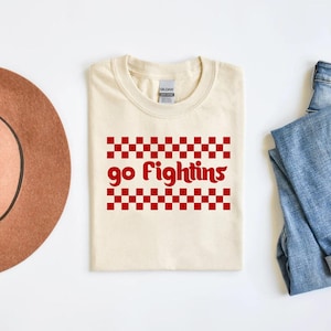 Go Fightins Checkered Phillies T-Shirt Screen Printed Design