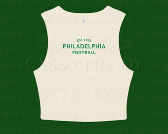Camiseta corta sin mangas de fútbol americano de Filadelfia para mujer / Bella + Canvas / Camiseta sin mangas para el día del partido de los Philly Birds