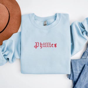 Embroidered Philadelphia Baseball Sweatshirt, Crewneck or Hoodie