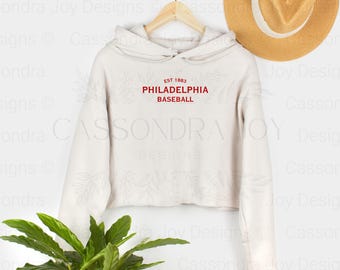 Women's Philly Crop Hoodie | Philadelphia Baseball Sweatshirt | Phillies Game Day Apparel