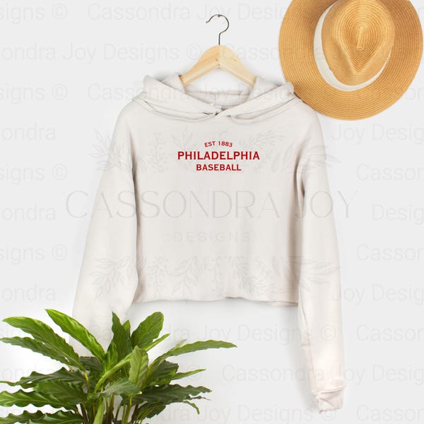 Women's Philly Crop Hoodie | Philadelphia Baseball Sweatshirt | Phillies Game Day Apparel
