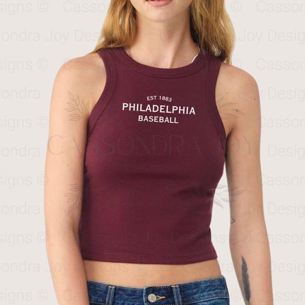 Philadelphia Baseball Crop Tank Top | Phillies Game Day Racerback | Red October Shirt