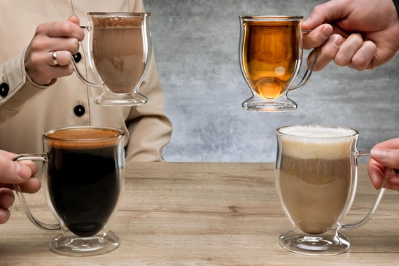 Double-Wall Glass Latte Coffee Mugs