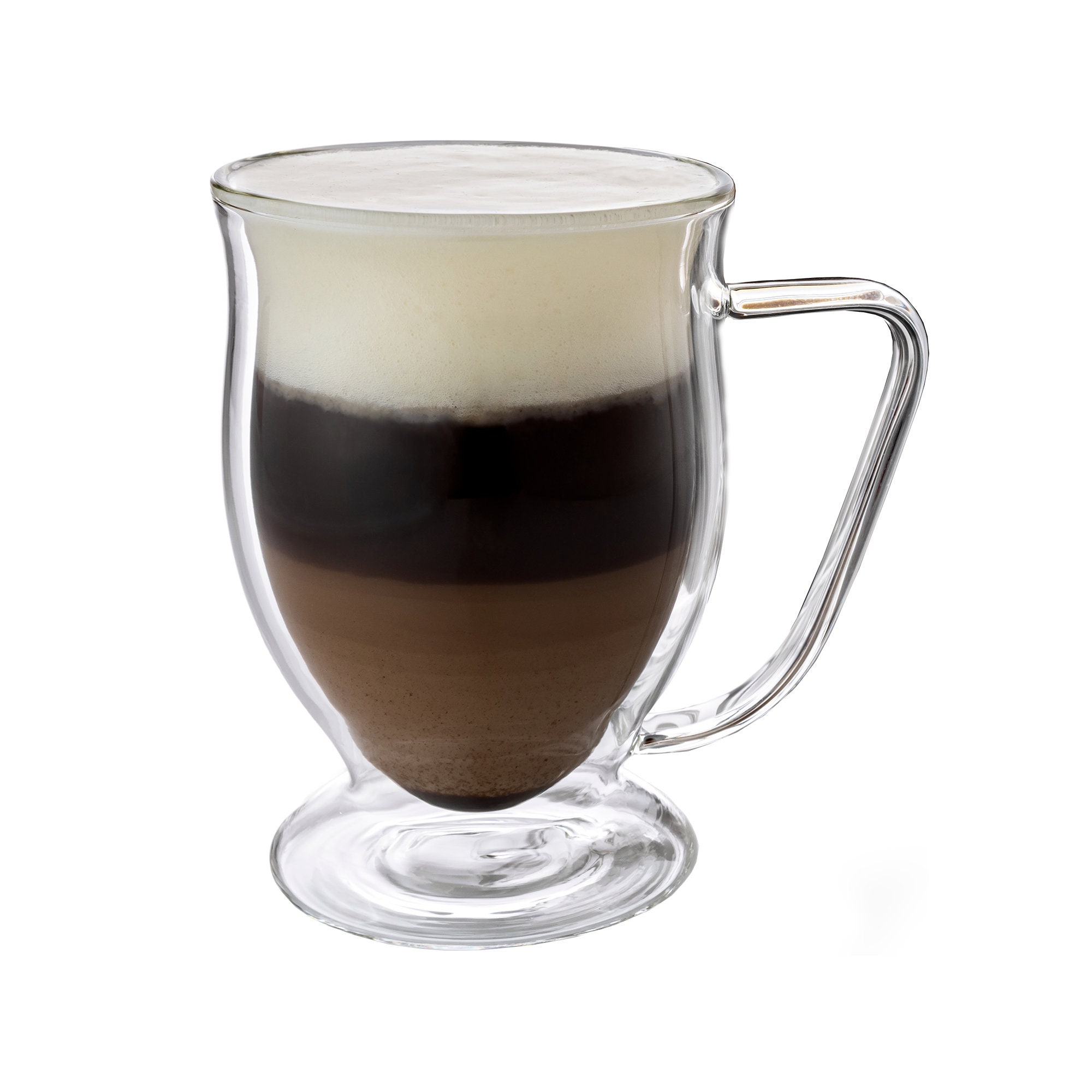 200ml simple transparent coffee cup double-layer glass mug with handle high  temperature cappuccino coffee cup cafe mug