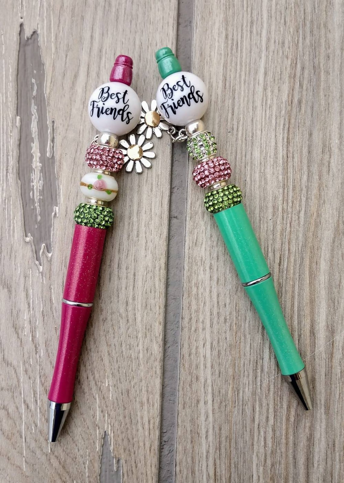 Best friends gift/beaded ink pen/black ink pens/chunky Etsy