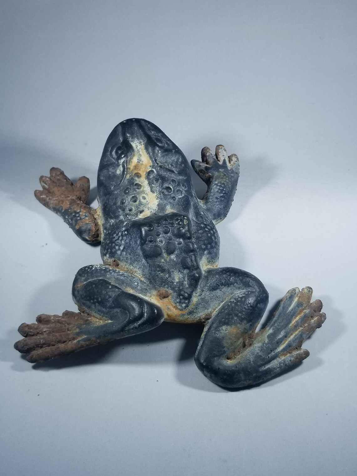 Vintage Cast Iron Frog Weathered Etsy