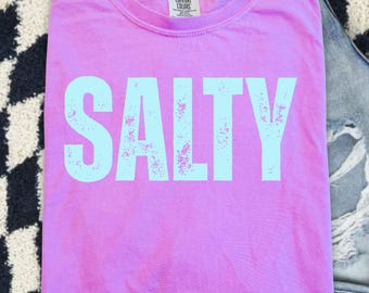 Salty Shirt| Summer Shirt| Summer Vibes| Lake Shirt| Boatin&#39; Shirt| Comfort Colors®| Neon Shirt| Beach Shirt
