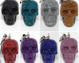 Skull Charm Holographic Glitter