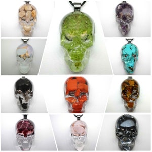 Skull Necklace Gemstone