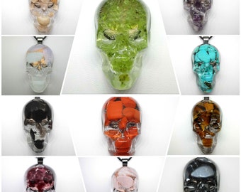 Skull Necklace Gemstone